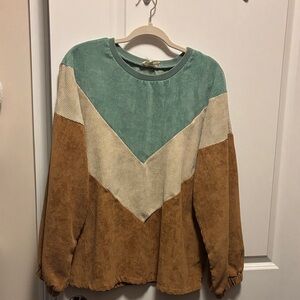 Colorblock Corduroy Sweater
